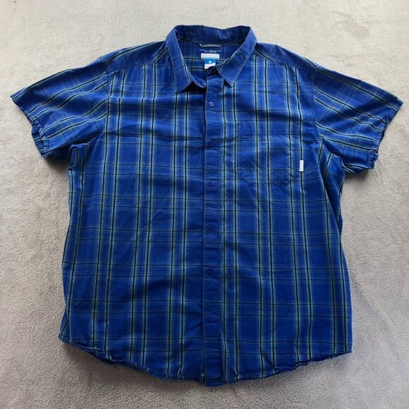 2 Columbia Mens Shirt XXL Lot Of Two Short Sleeve Plaid Omni-Shade Activewear - Picture 3 of 16